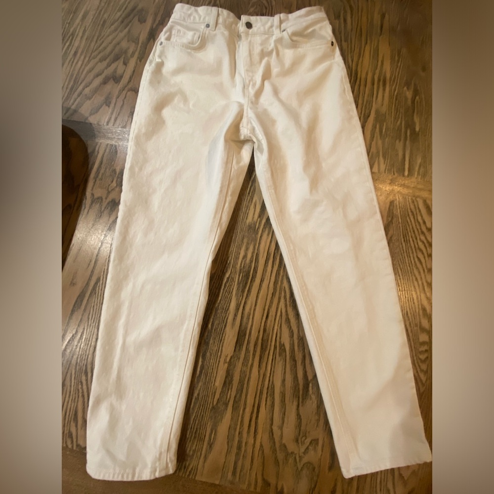 H&M White Straight Leg Jeans